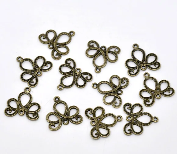 

DoreenBeads Zinc metal alloy Connectors Findings Flower vine Antique Bronze color 21.0mm( 7/8") x 21.0mm( 7/8"), 7 PCs