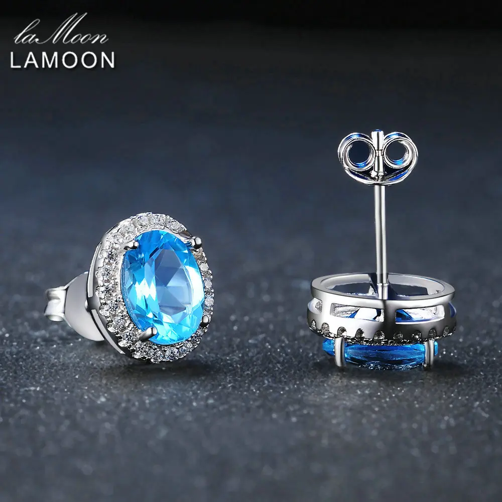 Классические серьги-гвоздики LAMOON из серебра 100% пробы 6x8 мм дюйма LMEI020 | Украшения и