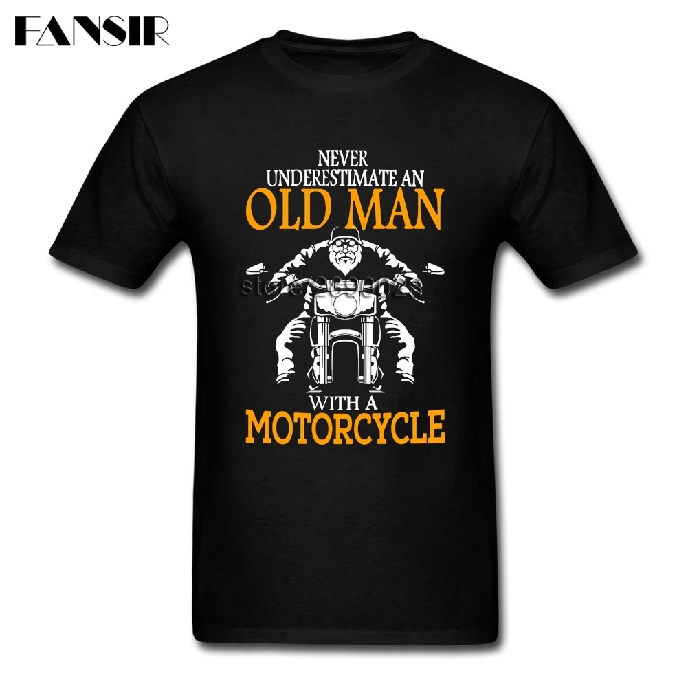 Модная мужская футболка Oldman с мотоциклом Мужская мягкая хлопковая рубашка