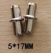 Dia.5 L17mm 200 шт./лот Premintehdw никелевая Полка Поддержка s с 5 мм 6 мм шпильки поддержка шкафа разделенная шпилька подставка для полки стеклянная втулка - Цвет: Dia.5 L17mm