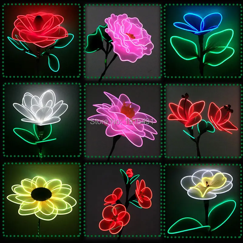 Мерцающие цветы EL сценический дизайн праздничное освещение искусственное