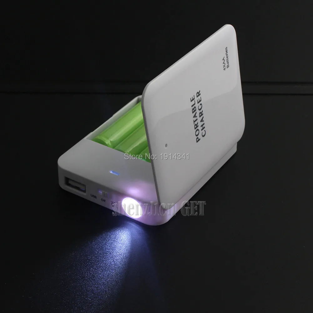 SZAICHGSI Powerbank Portable 4X AA Battery Travel Emergency USB Power Bank Charger for Mobile Phone Wholesale 300pcs/lot | Мобильные