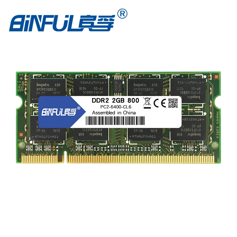 Binful 2GB DDR2 800Mhz PC2-6400S 200pin Laptop Memory Notebook SODIMM RAM memoria | RAMs