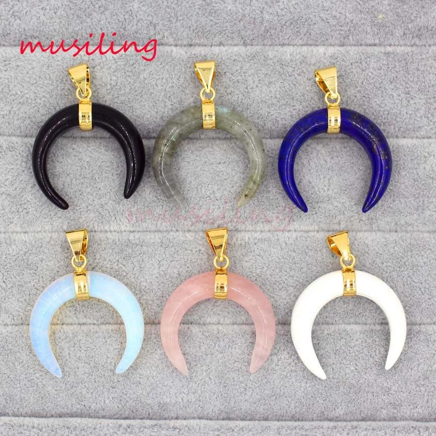 Хрустальные подвески из натурального камня в форме рога Ox с маятником аксессуары