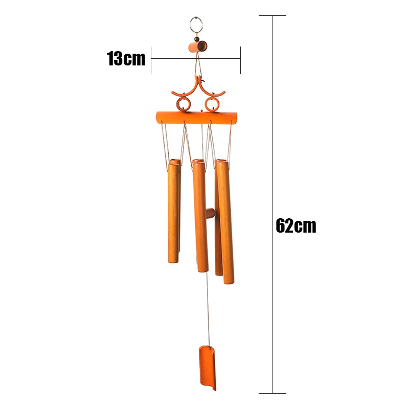 Бамбуковые ветряные колокольчики с кольцами счастья уличные подвесные