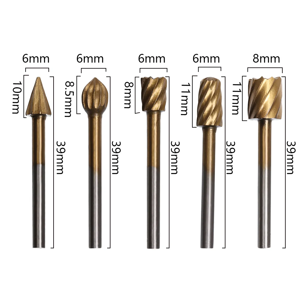 10 шт. HSS Титан для Dremel ротационный Фрезерный резак резьба по дереву резные ножи