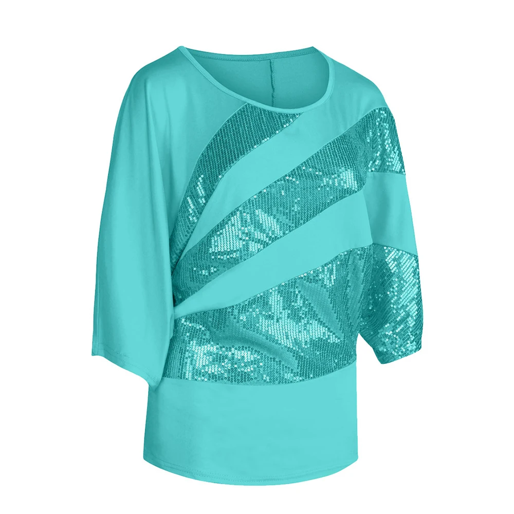 

YMING Summer Women Blouse Batwing Sleeve Shirt Ladies Tops Sequined Blouses Female Blusas Mujer de Moda Plus Size Casual Tunic