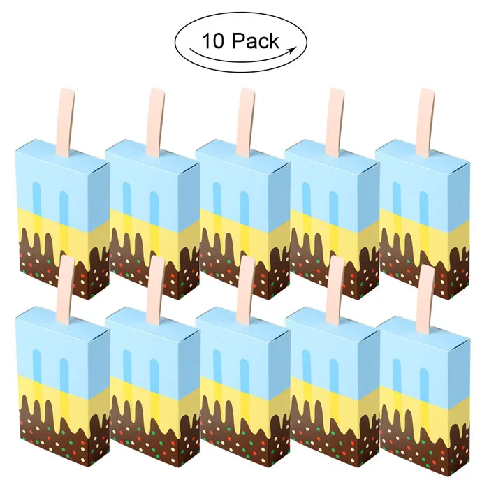 Blue Ice cream OurWarm 10 шт. Свадебные сувениры бумажный мешок для печенья картонная коробка для конфет Подарочная коробка для детей с днем рождения для дома Свадебная вечеринка украшение стола - Цвет: Blue Ice cream