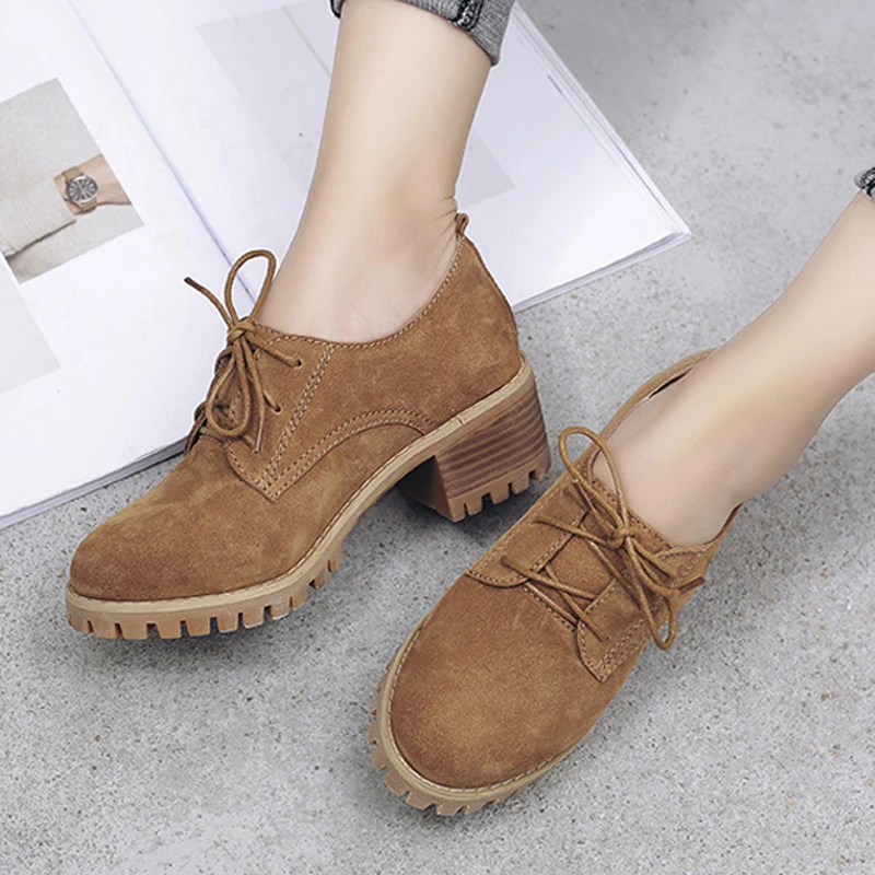 Туфли Teahoo женские из натуральной кожи оксфорды на шнуровке плоская подошва