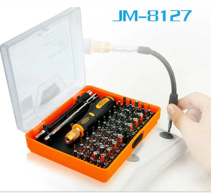 JM-8127 45 в 1 Многофункциональный прецизионный Набор отверток, набор бытовых инструментов, набор ручных инструментов, коробка, пинцет, инструменты для ремонта мобильного телефона - Цвет: JM-8127
