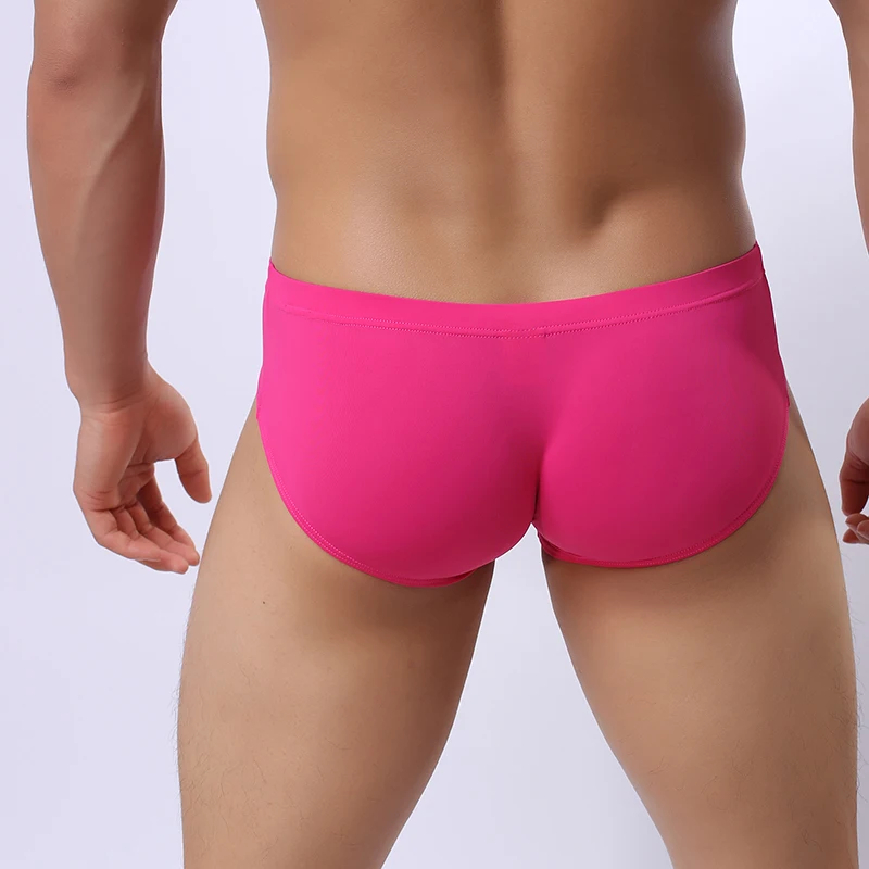 Fashion Men Ultra thin Ice Silk Underpants Sexy Comfortable BreathableBulge Boxers Panties Man Gay Shorts Underwear Size S M L | Мужская