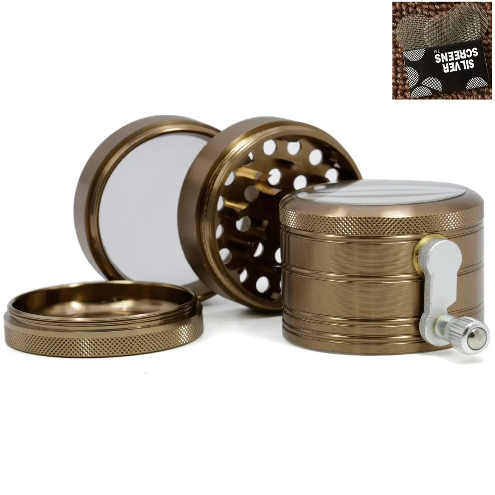 

Hot High-grade 63x79mm hand-cranked Side rocker herbal grinder tobacco cigarette grinder gift box burning piece gift