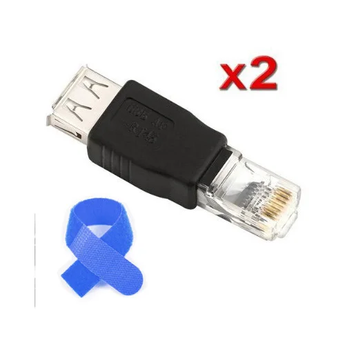 2015 Hot 2 Pieces ethernet RJ45 male to USB female connector converter adapter +Free Cable Tie | Обустройство дома