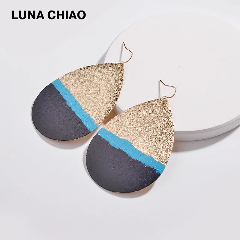 Женские серьги-капельки LUNA CHIAO большие металлические серьги в форме капель