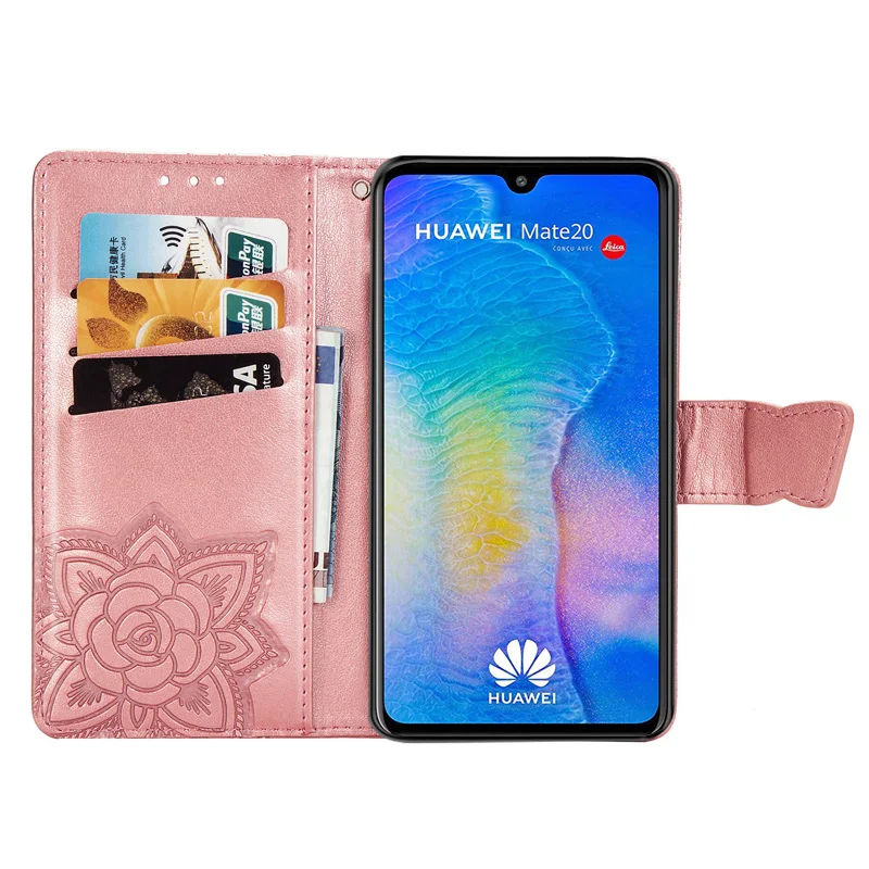 Чехол книжка из искусственной кожи с 3d бабочкой для huawei mate 20 чехол Lite смартфона