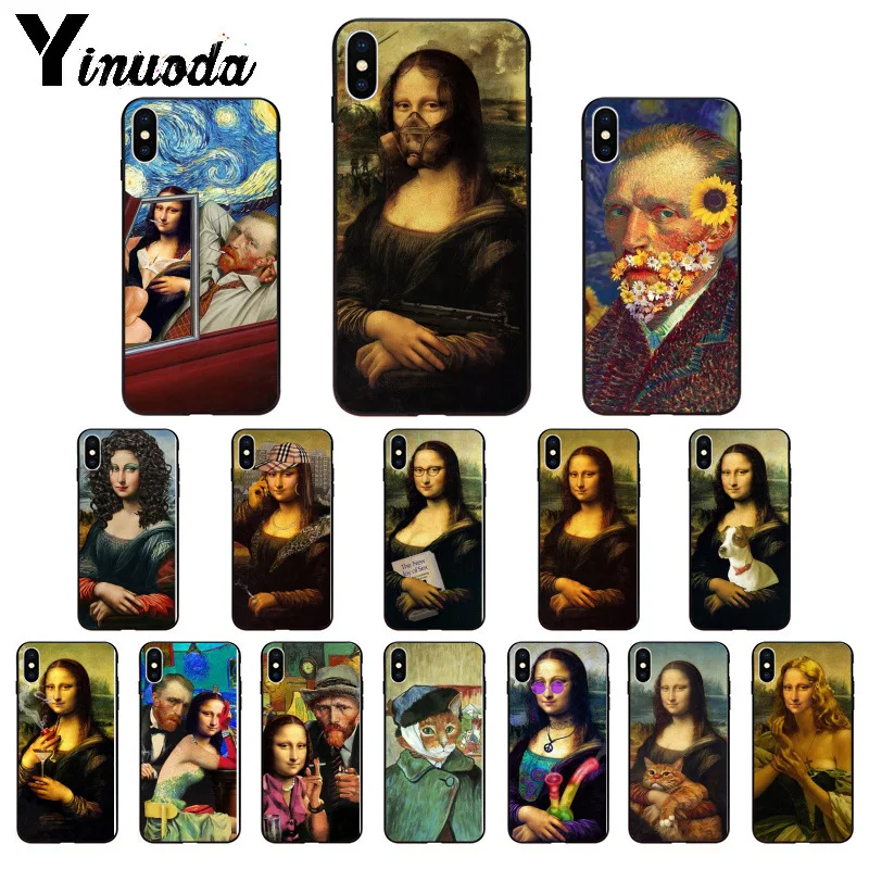 Yinuoda Забавный чехол для телефона Leonardo da Van Gogh Vinci Mona Lisa высокое качество iPhone 8 7 6 6S Plus