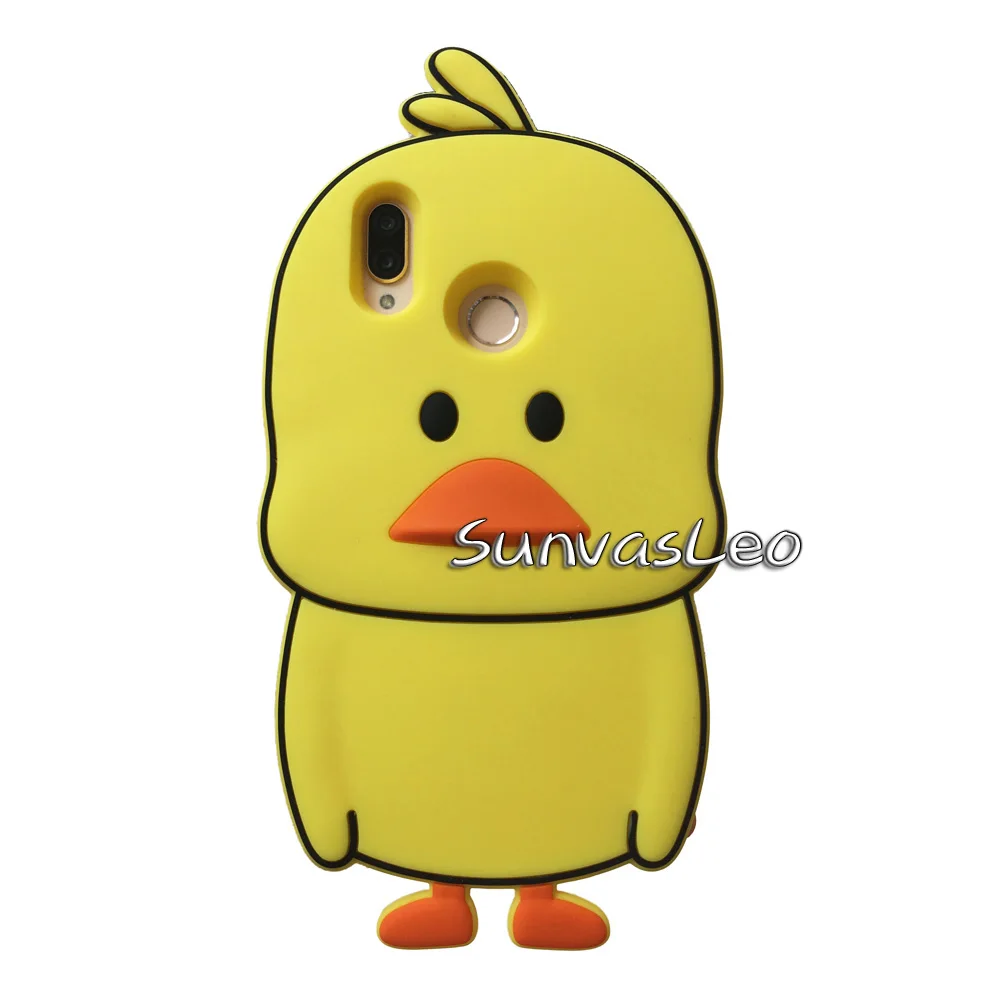 3D Duck Для huawei P Smart /Honor 10 Lite 3D мультяшный Мягкий силиконовый чехол на заднюю панель мобильного телефона защитная оболочка Fundas Coque - Цвет: 3D Duck