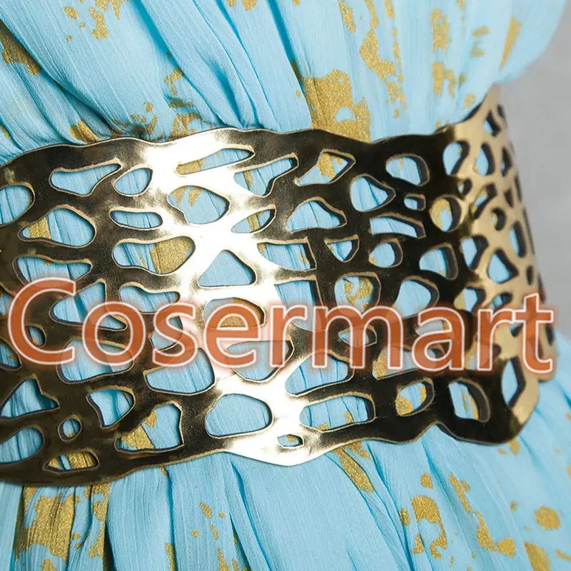 Длинное голубое платье Игра престолов Дейенерис Таргариен карнавальный костюм