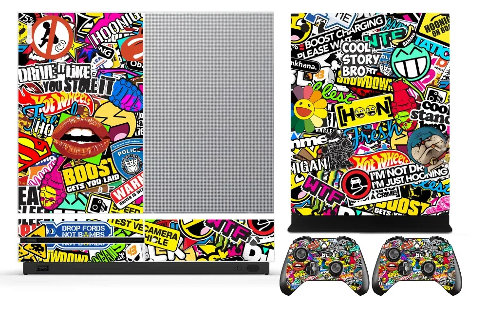 Защитные виниловые наклейки Bombing 262 для Microsoft Xbox One S и 2 контроллера|protector sticker|protector