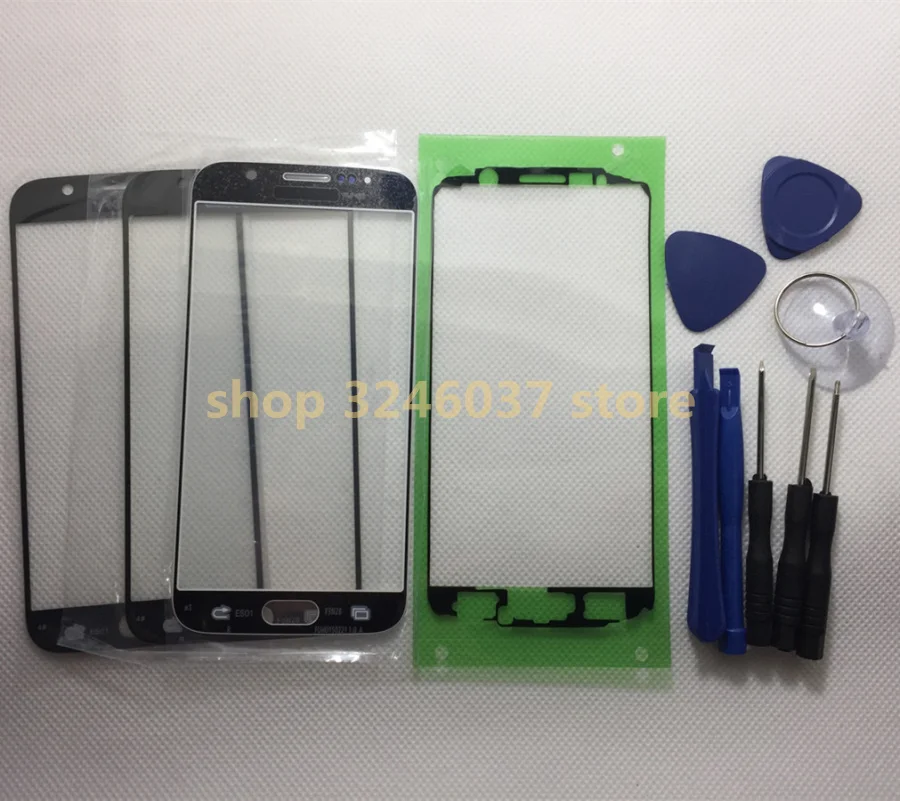 new Front Outer Glass Lens Touch Screen Replacement for Samsung Galaxy S6 G920F G920 G9200+Sticker+Repair Tools | Мобильные телефоны