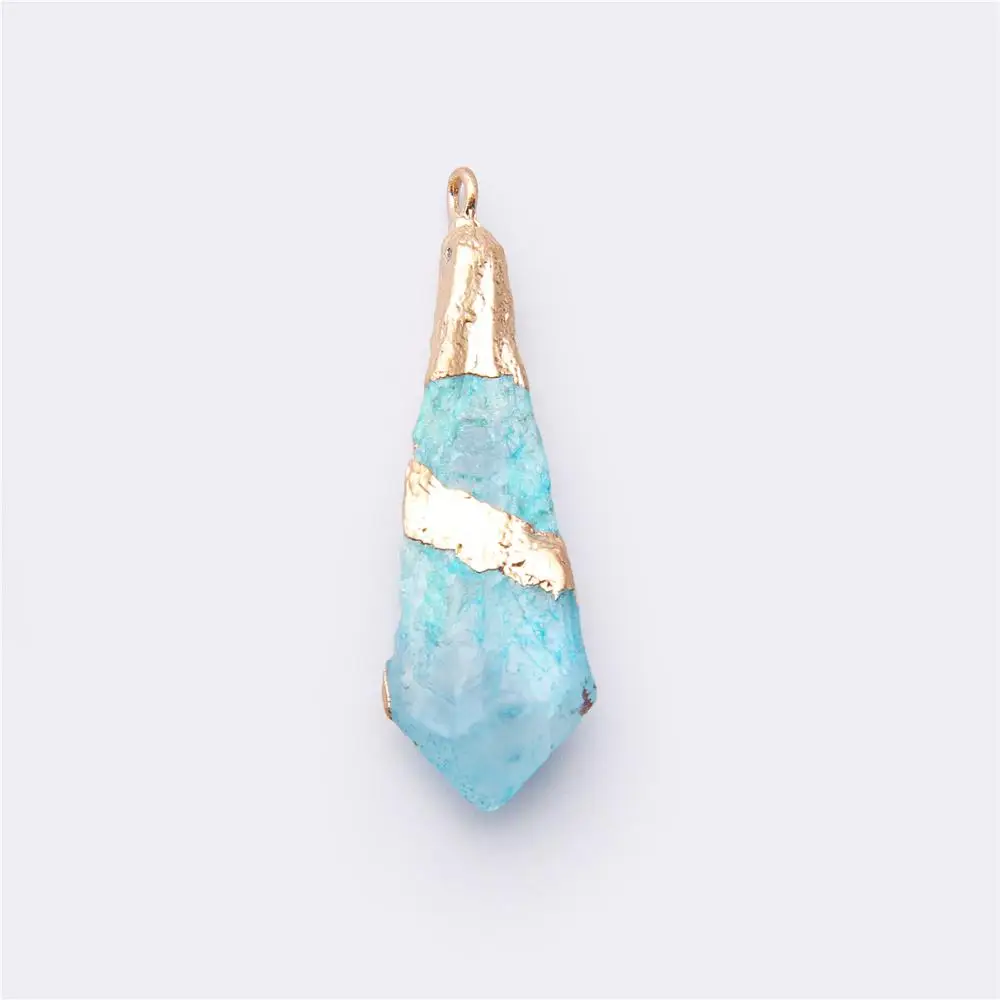 Синий кулон agates druzy Кулон ожерелье ювелирные изделия Золотой чарующий камень
