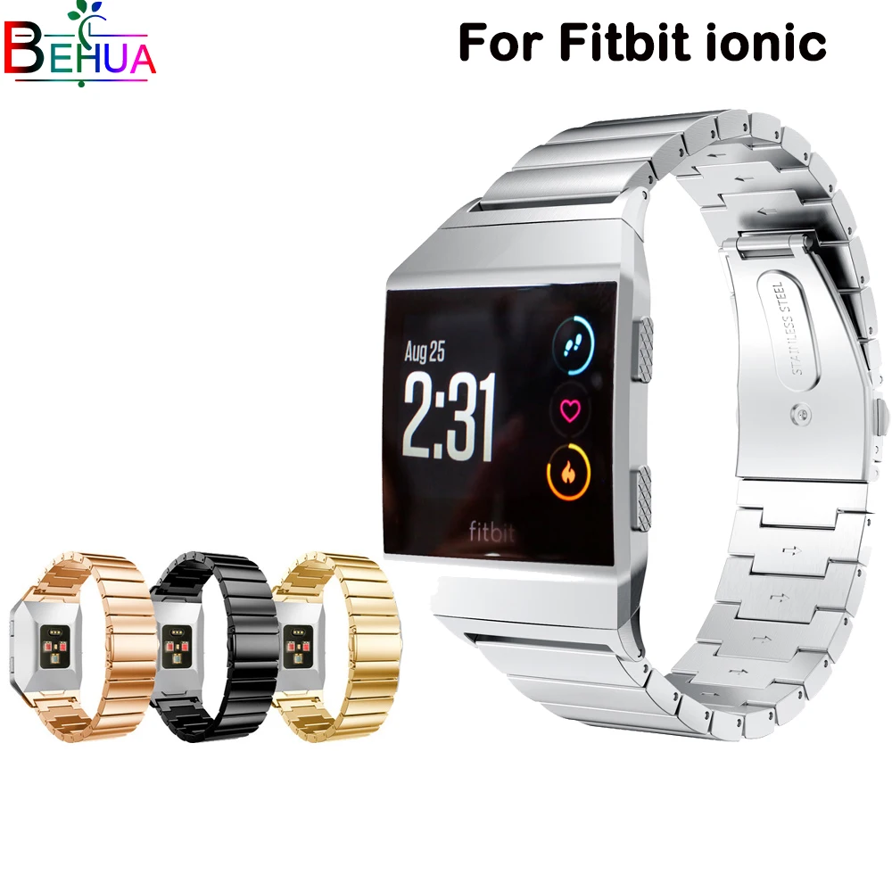 Для Fitbit ионный спортивный модный ремешок для часов из нержавеющей стали запасные