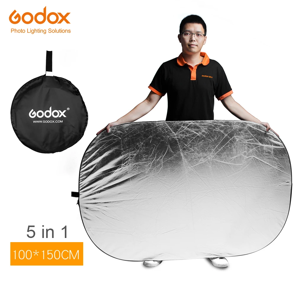 Портативный отражатель Godox 39 &quot* 59&quot 100*150 см 5 в 1 складной для фотостудии|5 in 1|5