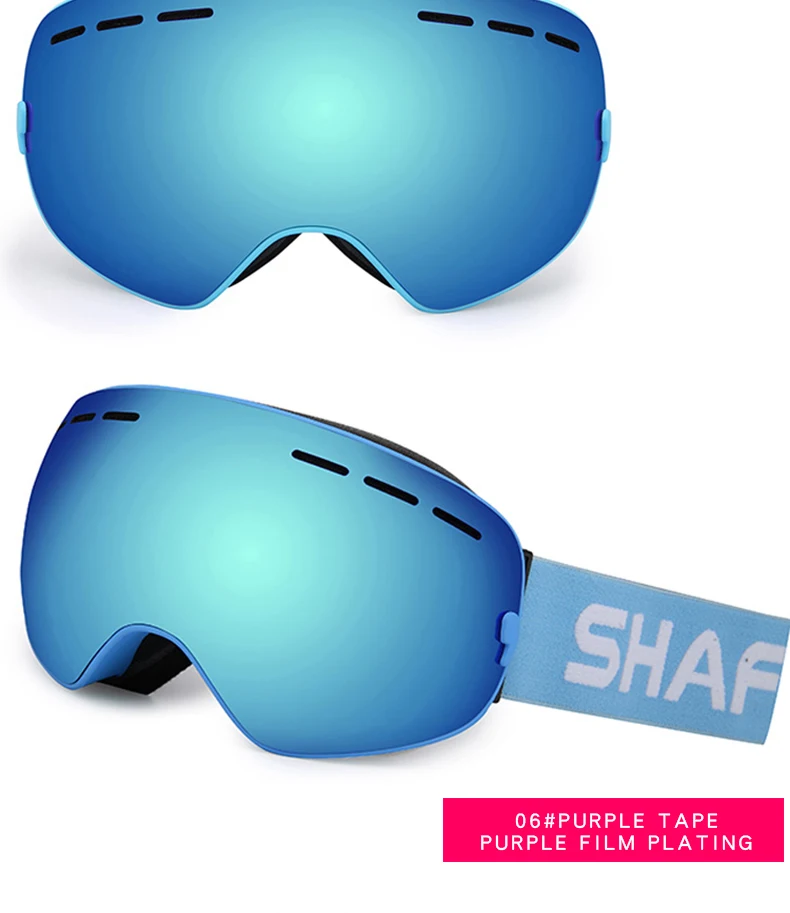SHAFEEK брендовые лыжные очки двухслойные UV400 Анти-туман большая Лыжная маска очки для катания на лыжах мужские и женские зимние сноубордические очки