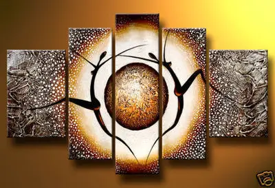 

New 5pc Beautiful Modern Abstract Canvas Oil Painting Large Art