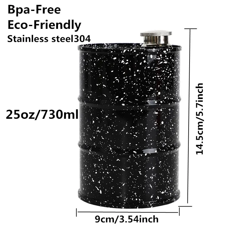 Дизайн Bpa-Free 25 унций/730 мл бутылка для воды из нержавеющей стали бочки для водки кувшин для виски бутылка для алкоголя Воронка ликера фляги