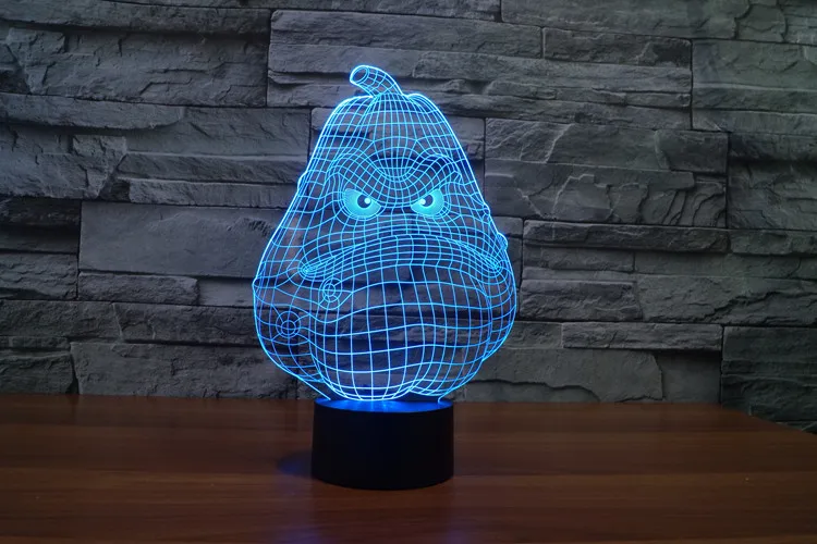 2017 Забавный мультяшный рисунок Груша Дизайн 3D USB светодиодный светильник крутая