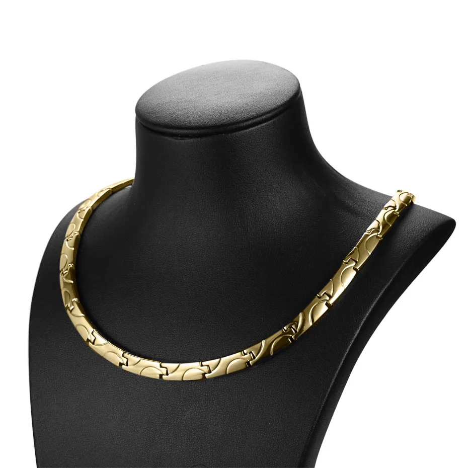 gold RainSo магнитное ожерелье s здоровье от артрита Био энергия Исцеление титановое мощное ожерелье для женщин звено цепи ожерелье - Окраска металла: gold