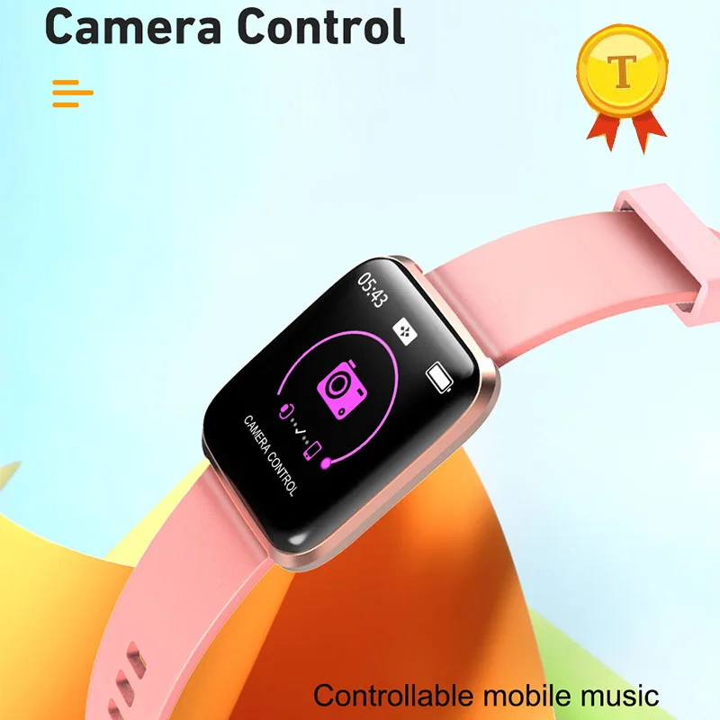 

hot new colorful fitness tracker smart bracelet band Heart Rate Sleep pressure Monitor camera control pink smart band woman