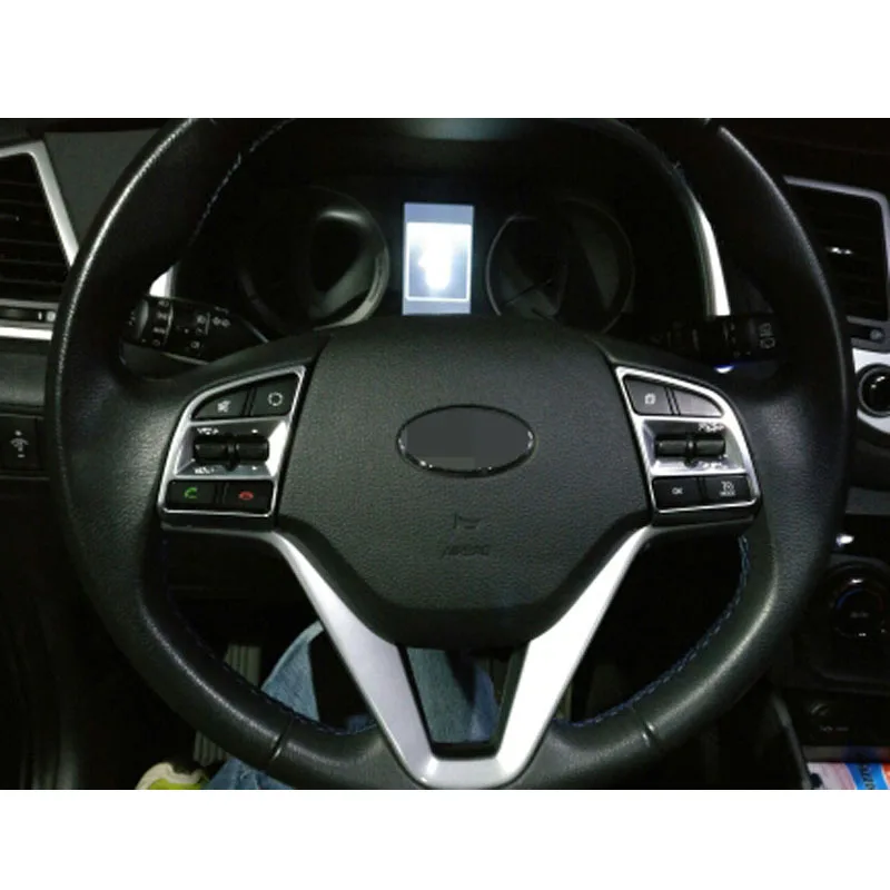 Для hyundai tucson пластиковое рулевое колесо отделка интерьера рамка украшения автомобиля наклейки авто аксессуары