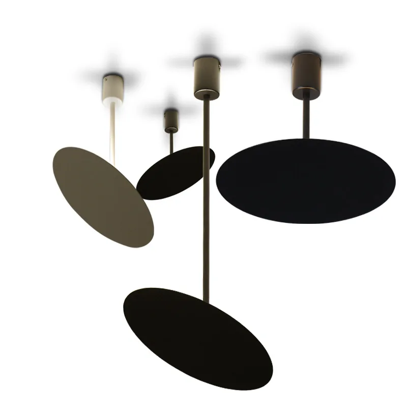 

Modern Simple Art Brief Black White LED Pendant Lights Adjustable Minimalist for Restaurant Bar Cafe Office Bedroom Living Room