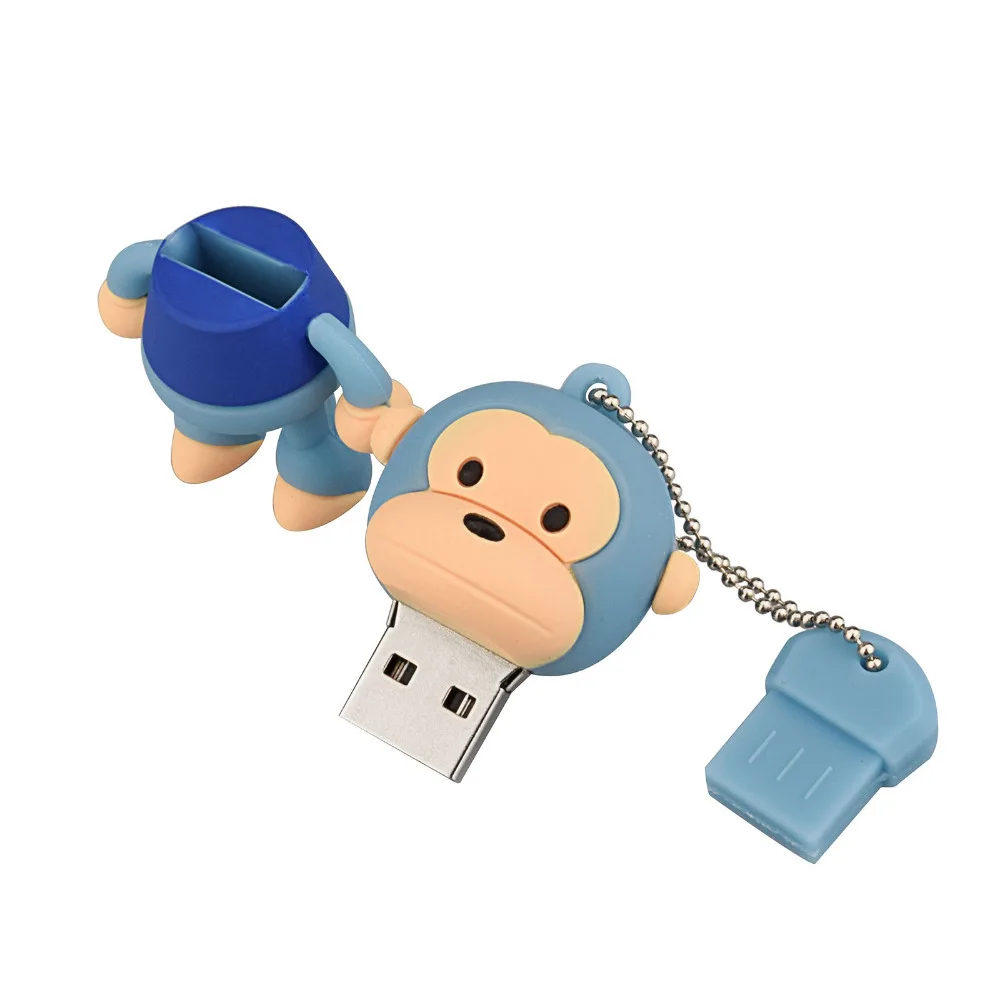 J boxing Blue 64 Гб USB флеш накопитель с забавной обезьянкой дизайн флешки карта памяти