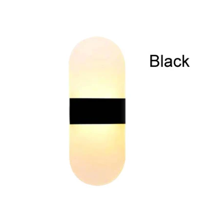 Round Black Современный настенный светильник светодиодный комнатные настенные лампы светодиодный настенный Бра Лампа для спальн - Цвет абажура: Round Black
