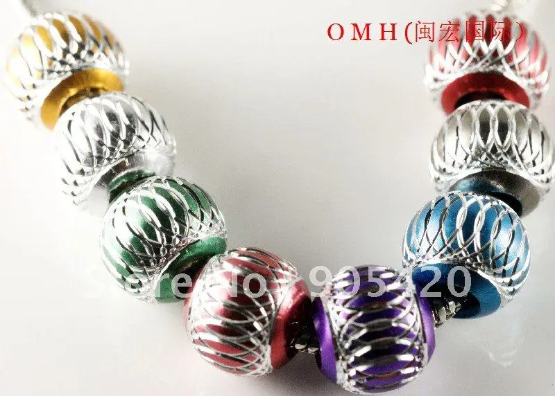 OMH оптовая продажа 12 мм европейские бусины смешанные цвета Резные фонари