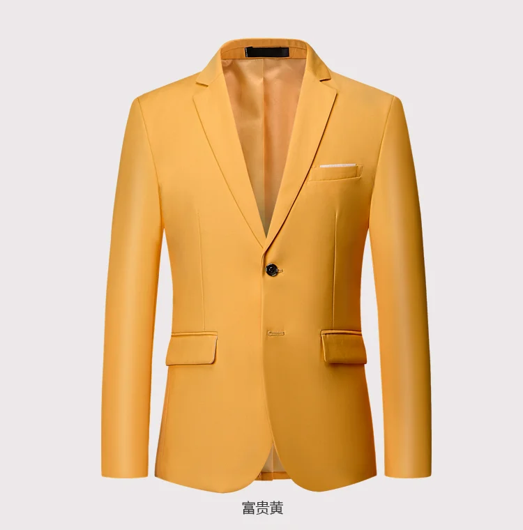 New listing luxury men's blazer large size 6XL Slim solid color jacket, fashion business banquet wedding dress jacket S-6XL