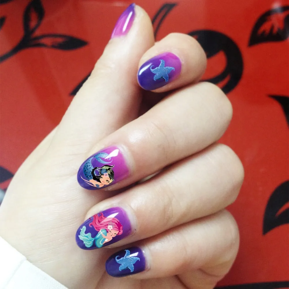 BEAUTYBIGBANG 2 листа DIY Переводные водяные татуировки наклейки для ногтей фрукты лист цветок Русалка кактус шаблон корабль из Китая