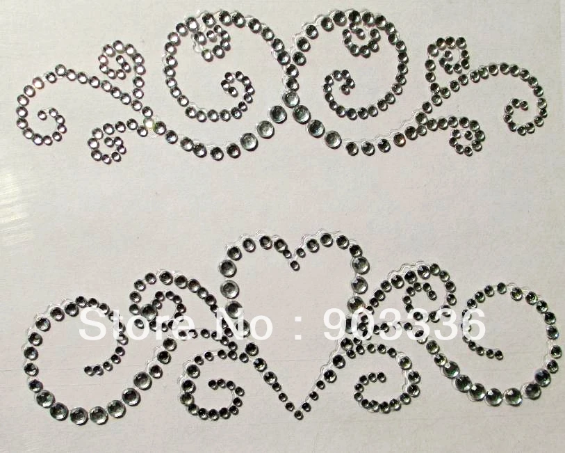 

Flourish flower self-adhesive rhinestone stickers wholesale scrapbooking stickers mobile crystal stickers Free Shipping