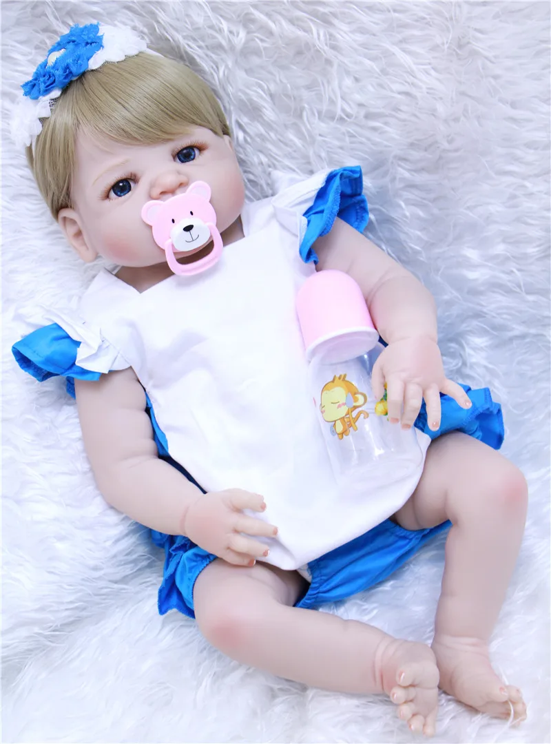 Силиконовая кукла Reborn Baby Реалистичная для новорожденных девочек 55 см подарок на