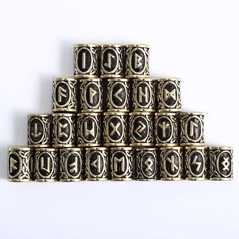 24 шт. бронзовые металлические подвески в виде Рун форме короны для ожерелья