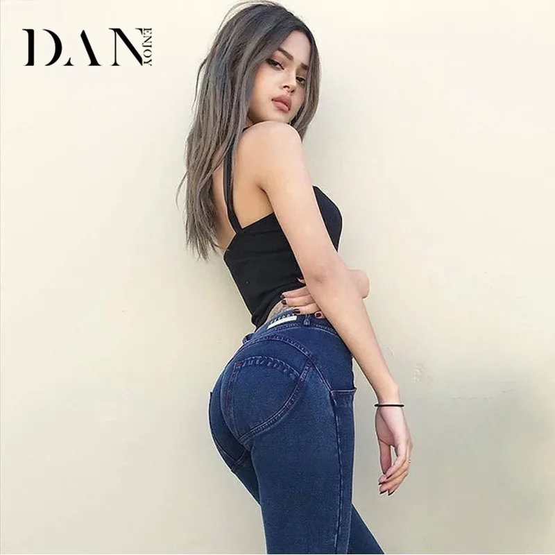 Danenjoy 2018 Для женщин Сексуальная Push Up бедра узкие эластичные с низкой талией стрейч