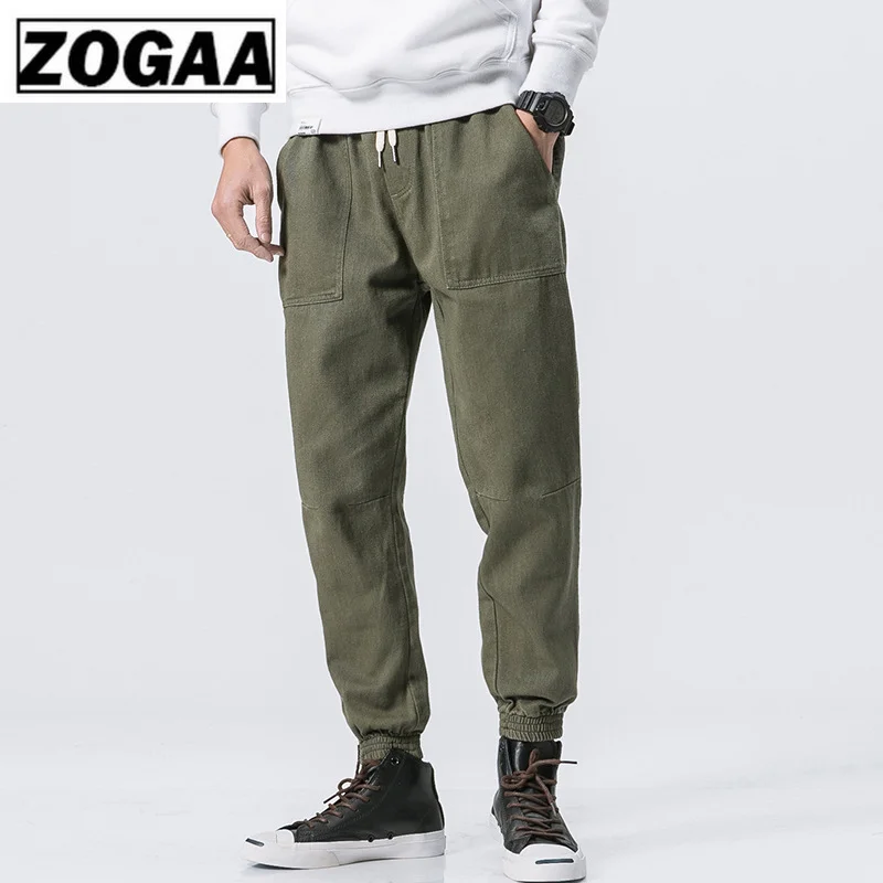 Брюки карго ZOGGA мужские однотонные легкие штаны до щиколотки со шнурком