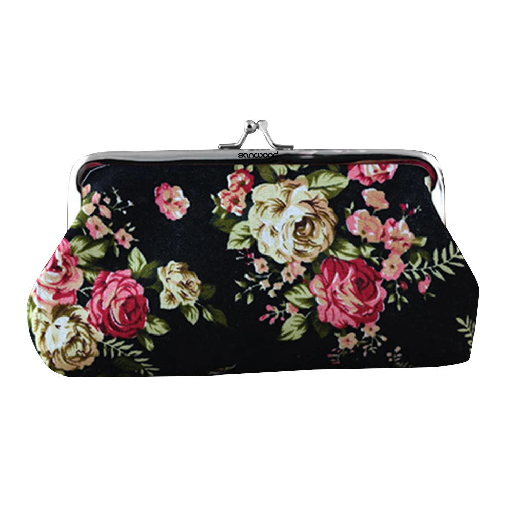 2016 женский кошелек сумка для денег чехол ключи карт большой цветочный узор Hasp