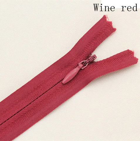 WineRed 20 шт нейлоновые катушки молнии 3# портной канализации ремесло 9 дюймов Crafter's Sweing завернутые молнии - Цвет: WineRed