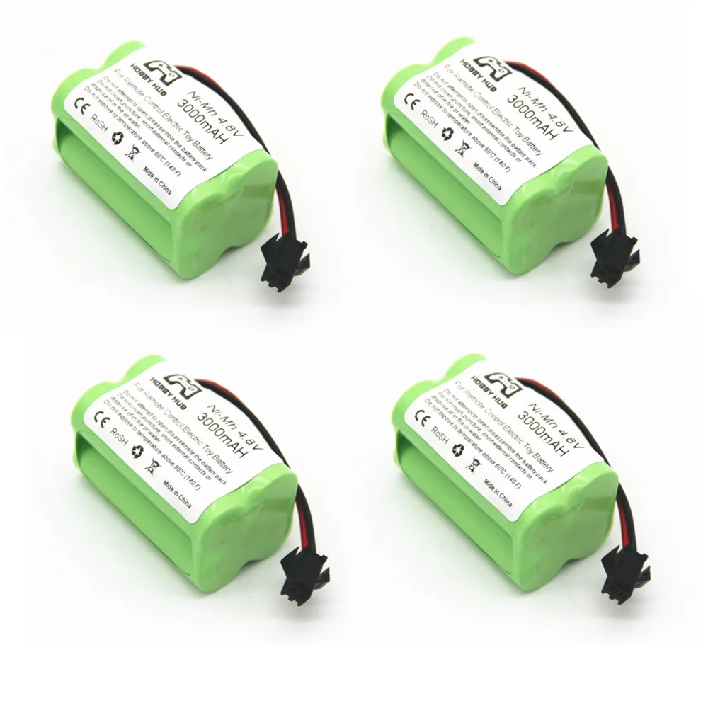 1/2/4 шт. металл-гидридных или никель 4,8 V 3000 mah перезаряжаемые Батарея для радиоуправляемых машин корабль майки робот 3000 mah батареи для RC игрушки 4,8 v Батарея группа - Цвет: 4pcs
