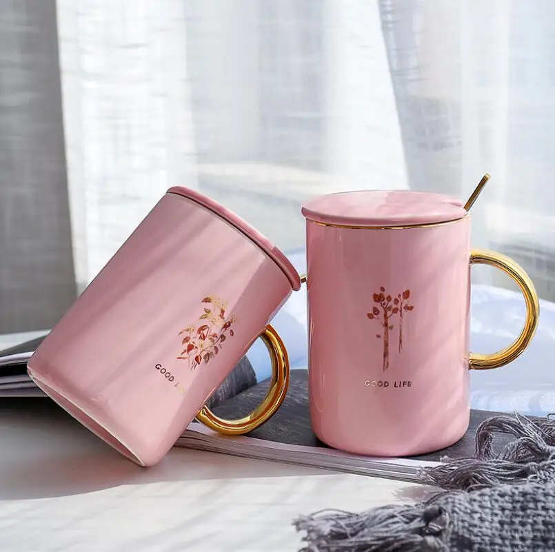 2019 модная розовая керамическая чашка офисные кружки креативная кофейная с