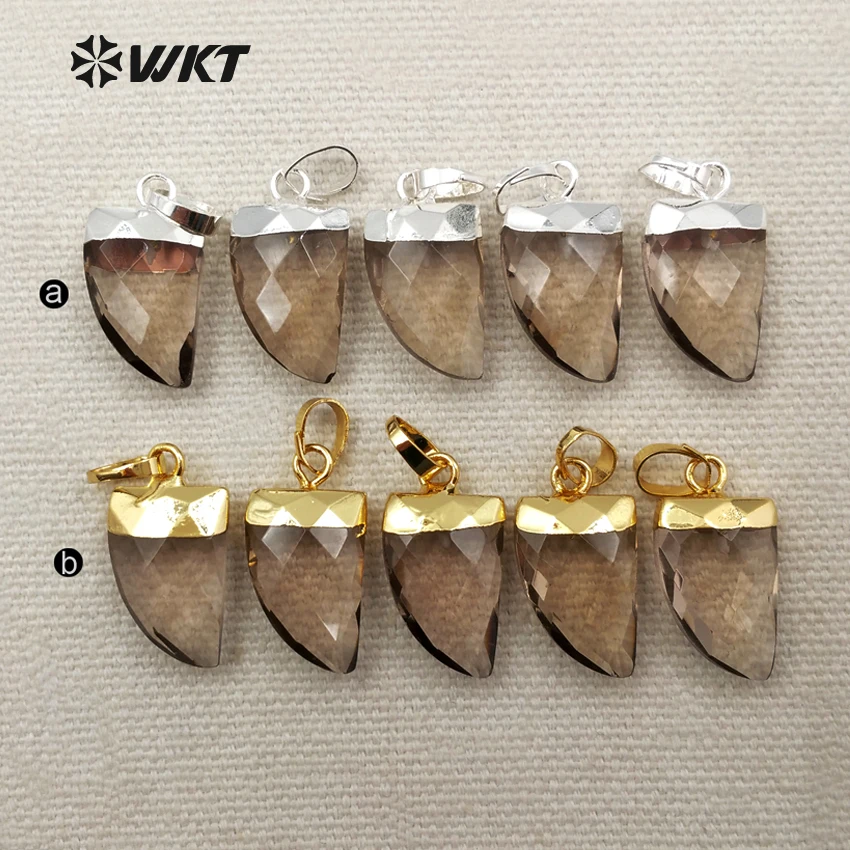 WT-P1266 Оптовая продажа Новый коричневый кристалл стекло кулон покрытый стеклом